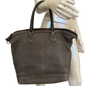 Madewell Gray Leather Tote Bag